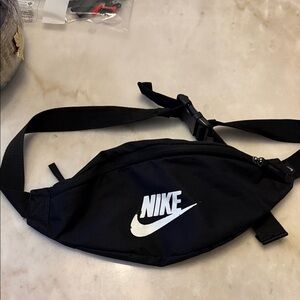 Nike Black Belt Bag with White Logo